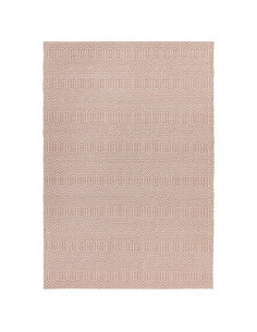Tappeto Sloan Pink in lana e cotone, design naturale e geometrico, perfetto per soggiorni eleganti con tappeti naturali di alta