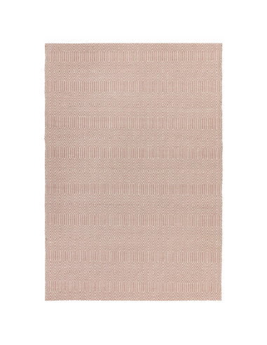 Tappeto Sloan Pink in lana e cotone, design naturale e geometrico, perfetto per soggiorni eleganti con tappeti naturali di alta