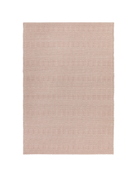 Elevate your space with the Sloan Pink natural fibre rug, featuring a soft wool-cotton blend and elegant geometric design for l