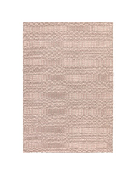 Tappeto Sloan Pink in lana e cotone, design naturale e geometrico, perfetto per soggiorni eleganti con tappeti naturali di alta