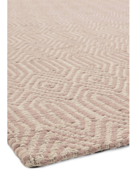 Elevate your space with the Sloan Pink natural fibre rug, featuring a soft wool-cotton blend and elegant geometric design for l