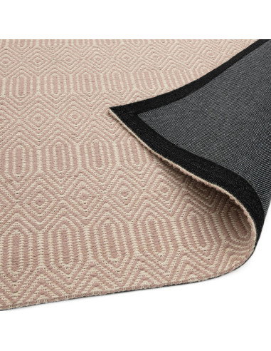 Tappeto Sloan Pink in lana e cotone, design naturale e geometrico, perfetto per soggiorni eleganti con tappeti naturali di alta