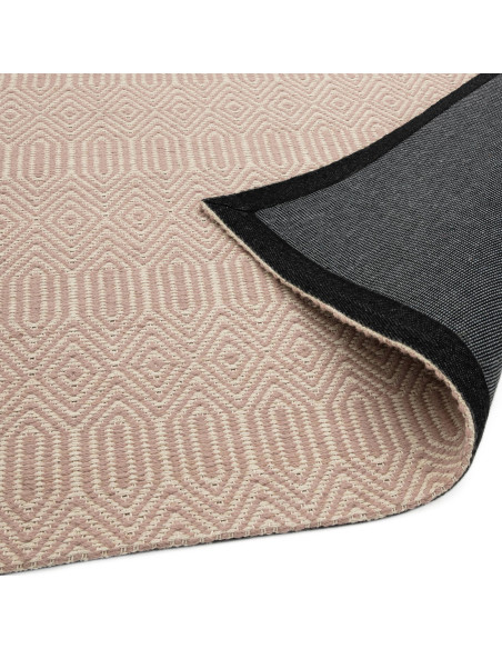 Elevate your space with the Sloan Pink natural fibre rug, featuring a soft wool-cotton blend and elegant geometric design for l