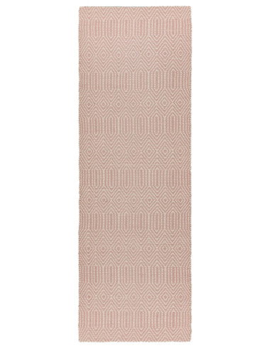 Tappeto Sloan Pink in lana e cotone, design naturale e geometrico, perfetto per soggiorni eleganti con tappeti naturali di alta
