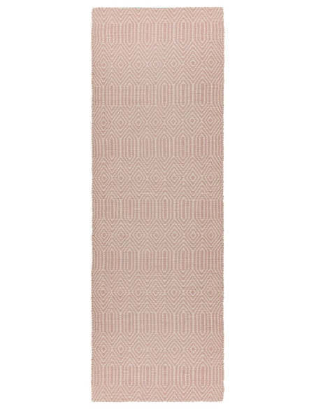 Elevate your space with the Sloan Pink natural fibre rug, featuring a soft wool-cotton blend and elegant geometric design for l