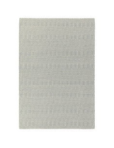 Tappeto Sloan Silver in lana e cotone, design geometrico e naturale, perfetto per soggiorni moderni con tappeti naturali di alt