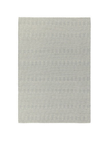 Elevate your space with the Sloan Silver natural fibre rug, featuring a subtle geometric design and durable wool-cotton blend f