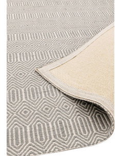 Tappeto Sloan Silver in lana e cotone, design geometrico e naturale, perfetto per soggiorni moderni con tappeti naturali di alt 2