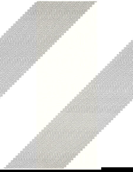 Tappeto Sloan Silver in lana e cotone, design geometrico e naturale, perfetto per soggiorni moderni con tappeti naturali di alt