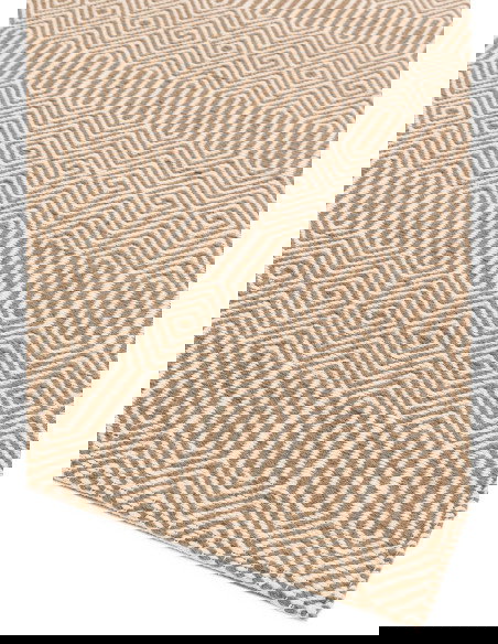 Tappeto Sloan Taupe in lana e cotone, design geometrico e materiali naturali, perfetto per un soggiorno elegante e moderno con