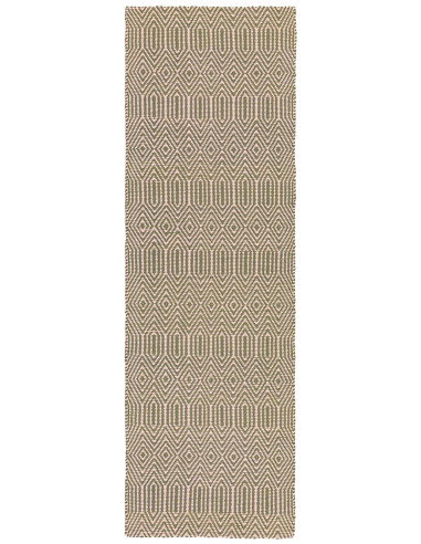 Tappeto Sloan Taupe in lana e cotone, design geometrico e materiali naturali, perfetto per un soggiorno elegante e moderno con