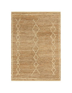 Tappeto Souk Natural & Blonde in juta naturale, design geometrico berbero, ideale per soggiorno, resistente, ecologico e facile