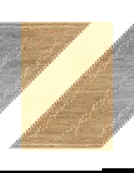 Tappeto Souk Natural & Blonde in juta naturale, design geometrico berbero, ideale per soggiorno, resistente, ecologico e facile
