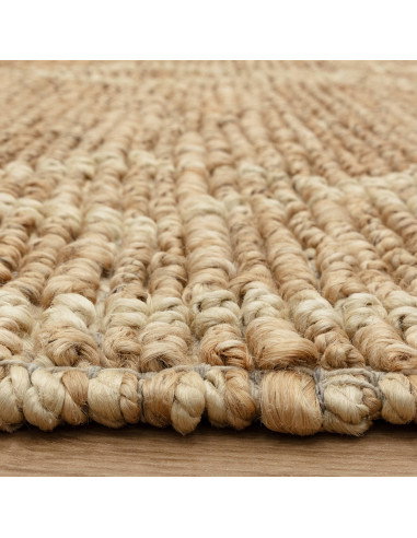 Tappeto Souk Natural & Blonde in juta naturale, design geometrico berbero, ideale per soggiorno, resistente, ecologico e facile