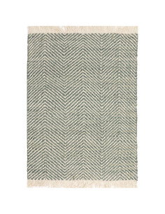 Tappeto Vigo Green in juta e lana, design geometrico e naturale, perfetto per soggiorni moderni. Eleganza eco-friendly e facile