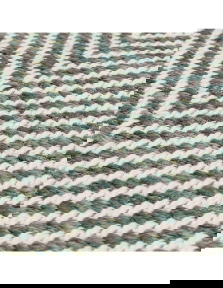 Tappeto Vigo Green in juta e lana, design geometrico e naturale, perfetto per soggiorni moderni. Eleganza eco-friendly e facile