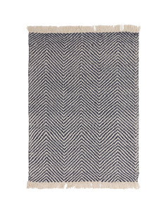 Tappeto Vigo Navy in juta e lana, design geometrico moderno, perfetto per soggiorni eleganti con tappeti naturali di alta quali