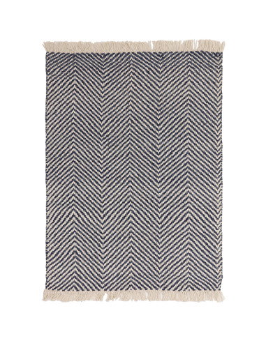Elevate your space with the Vigo Navy natural fibre rug, featuring durable jute blend and a stylish geometric design for lastin