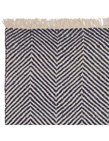 Elevate your space with the Vigo Navy natural fibre rug, featuring durable jute blend and a stylish geometric design for lastin