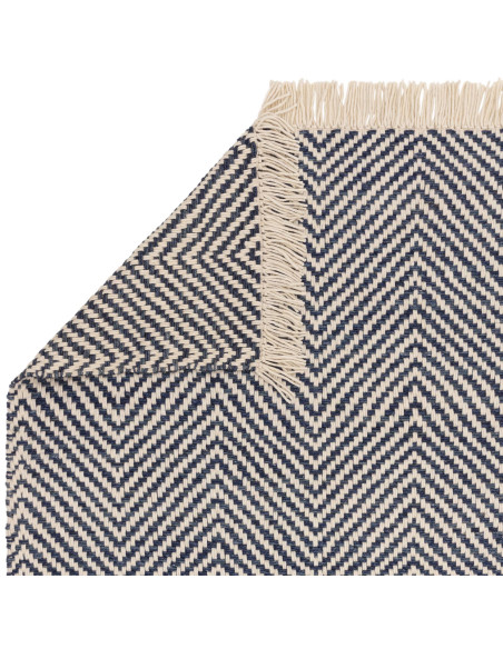 Tappeto Vigo Navy in juta e lana, design geometrico moderno, perfetto per soggiorni eleganti con tappeti naturali di alta quali