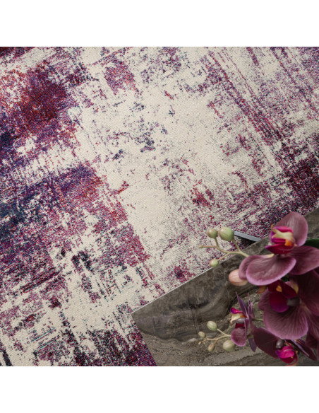 Elevate your space with the Colores Cloud Magenta CO08, a vibrant modern colourful area rug featuring a bold abstract fantasy d