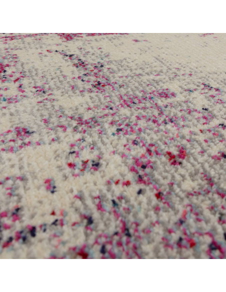 Elevate your space with the Colores Cloud Magenta CO08, a vibrant modern colourful area rug featuring a bold abstract fantasy d