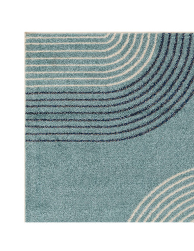 Add vibrant style and durability to your space with the Muse Blue Retro MU15, a modern colourful area rug featuring bold geomet