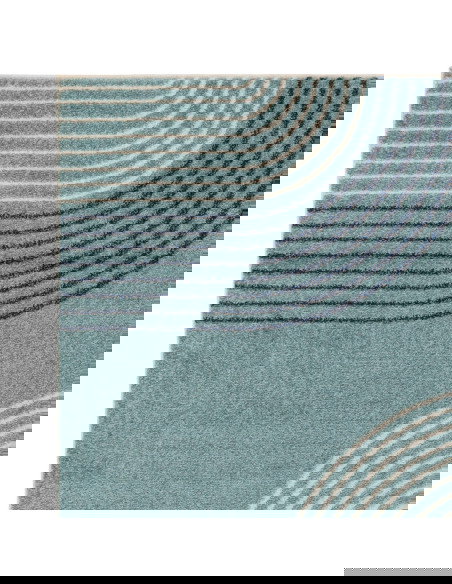 Tappeto Muse Blue Retro MU15: design moderno con motivo geometrico e colori vivaci, perfetto per tappeti moderni soggiorno e sa