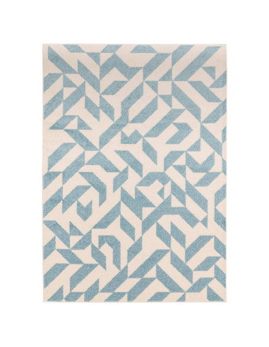 Tappeto Muse Blue Shapes MU03: design geometrico e colori delicati per un soggiorno moderno e colorato, resistente e facile da