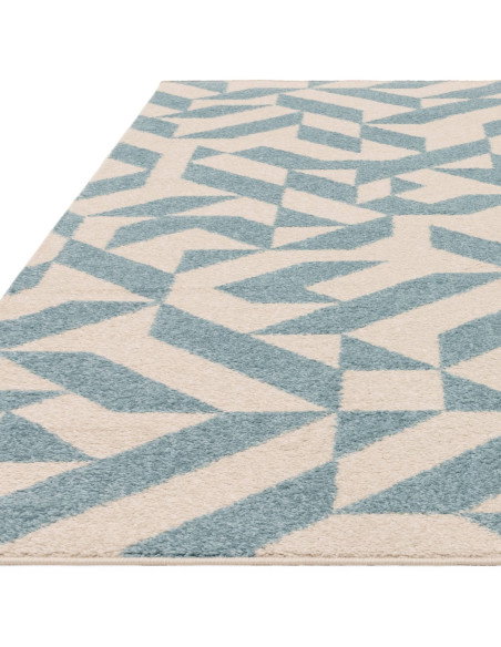 Discover the Muse Blue Shapes MU03, a modern designer rug with vibrant geometric patterns perfect for adding style to colourful