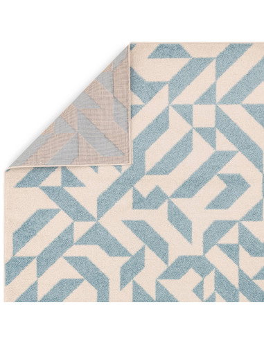 Discover the Muse Blue Shapes MU03, a modern designer rug with vibrant geometric patterns perfect for adding style to colourful