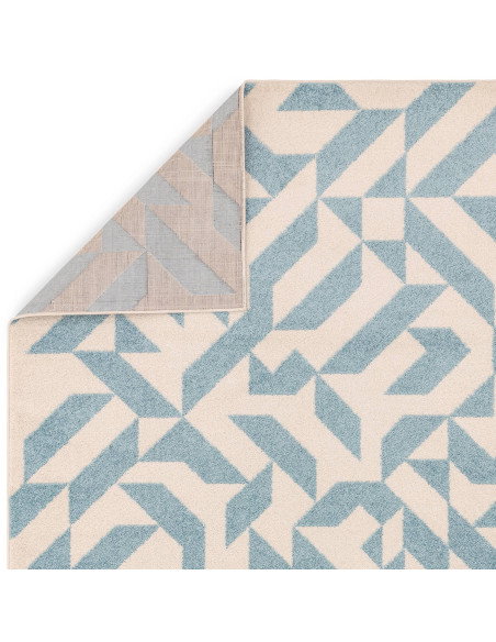 Discover the Muse Blue Shapes MU03, a modern designer rug with vibrant geometric patterns perfect for adding style to colourful