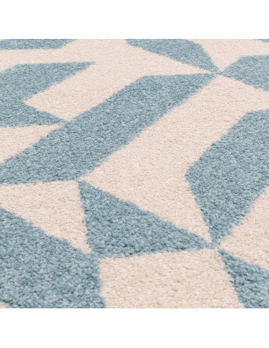 Discover the Muse Blue Shapes MU03, a modern designer rug with vibrant geometric patterns perfect for adding style to colourful