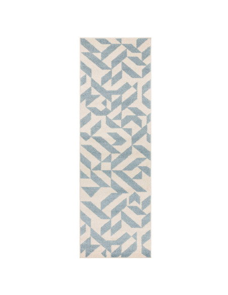 Tappeto Muse Blue Shapes MU03: design geometrico e colori delicati per un soggiorno moderno e colorato, resistente e facile da