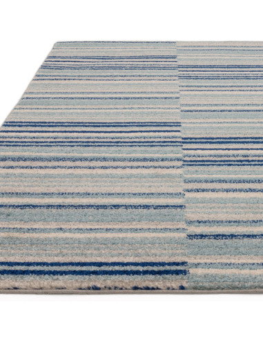 Elevate your space with the Muse Blue Stripe MU05, a modern designer rug featuring vibrant blue stripes for a stylish, contempo