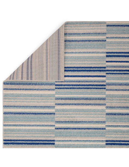 Elevate your space with the Muse Blue Stripe MU05, a modern designer rug featuring vibrant blue stripes for a stylish, contempo