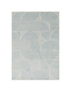 Tappeto Muse Blue Swirl MU02: design geometrico e colori freschi per un salotto moderno e accogliente. Perfetto tra i tappeti m