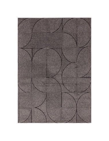 Tappeto moderno salotto Muse Charcoal Swirl MU01: design geometrico, colori sofisticati e resistenza in polipropilene per un am