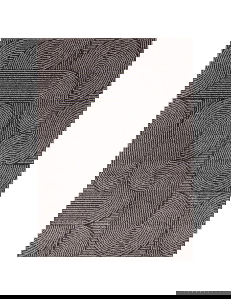 Tappeto moderno salotto Muse Charcoal Swirl MU01: design geometrico, colori sofisticati e resistenza in polipropilene per un am