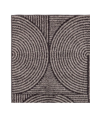 Elevate your space with the Muse Charcoal Swirl MU01, a durable modern designer rug featuring a stylish geometric pattern and p