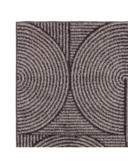 Elevate your space with the Muse Charcoal Swirl MU01, a durable modern designer rug featuring a stylish geometric pattern and p