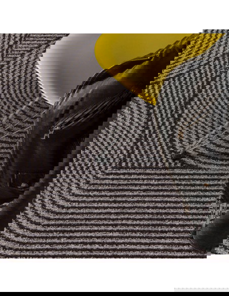 Tappeto moderno salotto Muse Charcoal Swirl MU01: design geometrico, colori sofisticati e resistenza in polipropilene per un am