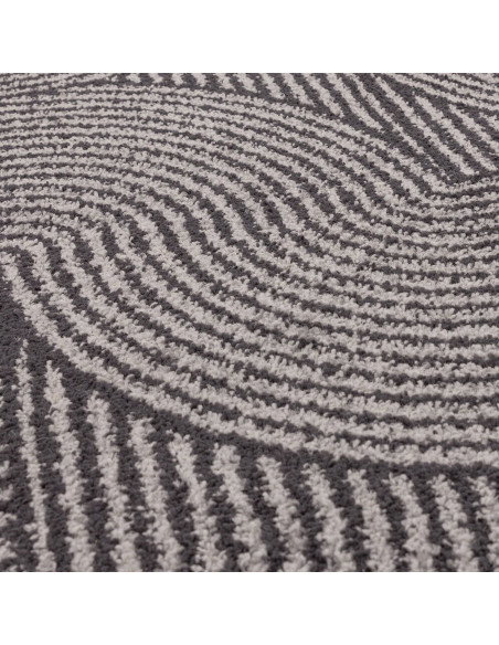 Elevate your space with the Muse Charcoal Swirl MU01, a durable modern designer rug featuring a stylish geometric pattern and p