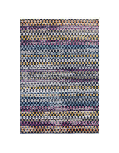 Brighten your space with the Muse Check Bright MU30, a durable modern colourful area rug featuring bold geometric patterns and