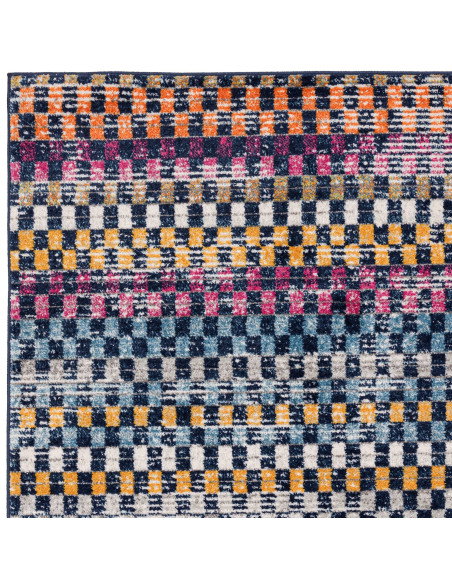 Brighten your space with the Muse Check Bright MU30, a durable modern colourful area rug featuring bold geometric patterns and