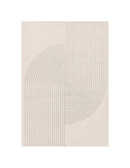 Tappeto Muse Cream Arch MU16: design geometrico e colori neutri per un soggiorno moderno, elegante e facile da mantenere. Perfe