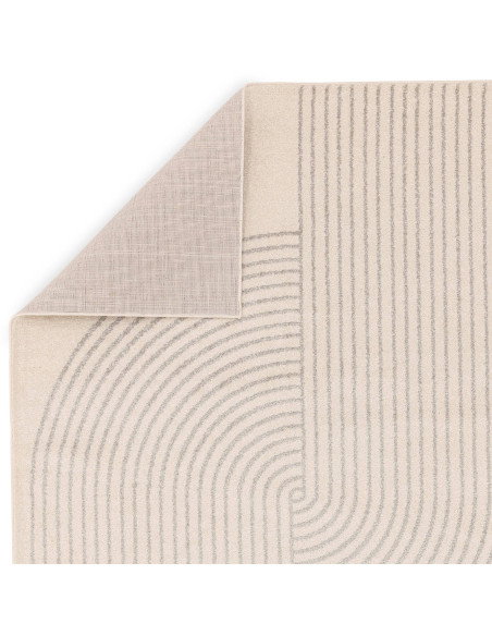Tappeto Muse Cream Arch MU16: design geometrico e colori neutri per un soggiorno moderno, elegante e facile da mantenere. Perfe