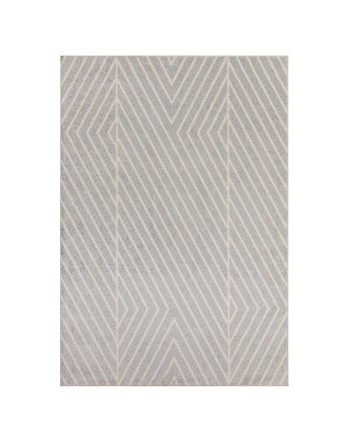 Elevate your space with the Muse Grey Linear MU09, a durable modern designer rug featuring a sleek geometric pattern and soft,