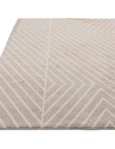Elevate your space with the Muse Grey Linear MU09, a durable modern designer rug featuring a sleek geometric pattern and soft,