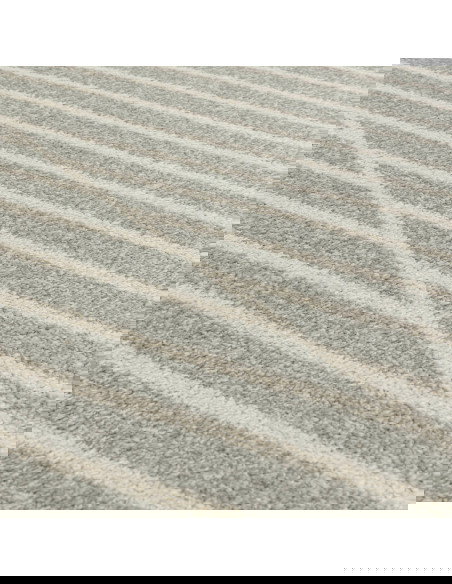 Tappeto Muse Grey Linear MU09: design geometrico e comfort per il soggiorno. Perfetto tra i tappeti moderni soggiorno dal tocco